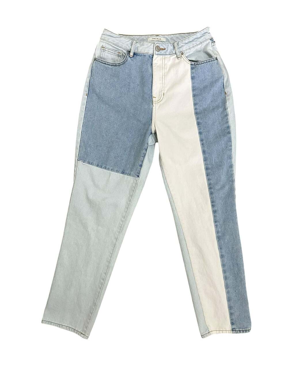 PacSun Colorblock High-Waisted Straight Leg mom  Jeans